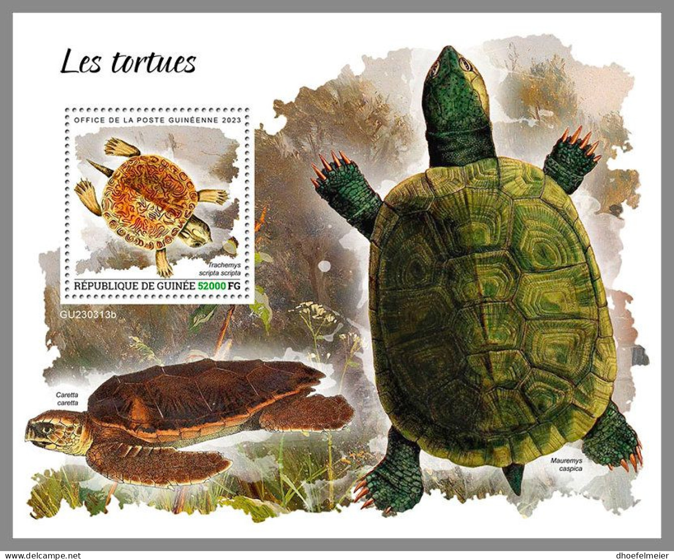 GUINEA REP. 2023 MNH Turtles Schildkröten S/S – OFFICIAL ISSUE – DHQ2417 - Turtles