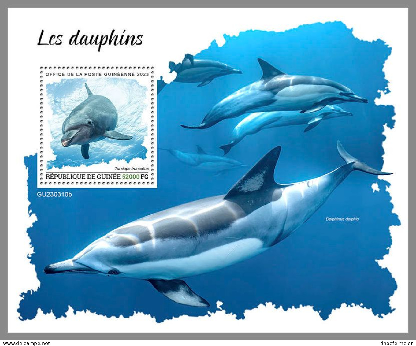 GUINEA REP. 2023 MNH Dolphins Delphine S/S – OFFICIAL ISSUE – DHQ2417 - Delfine