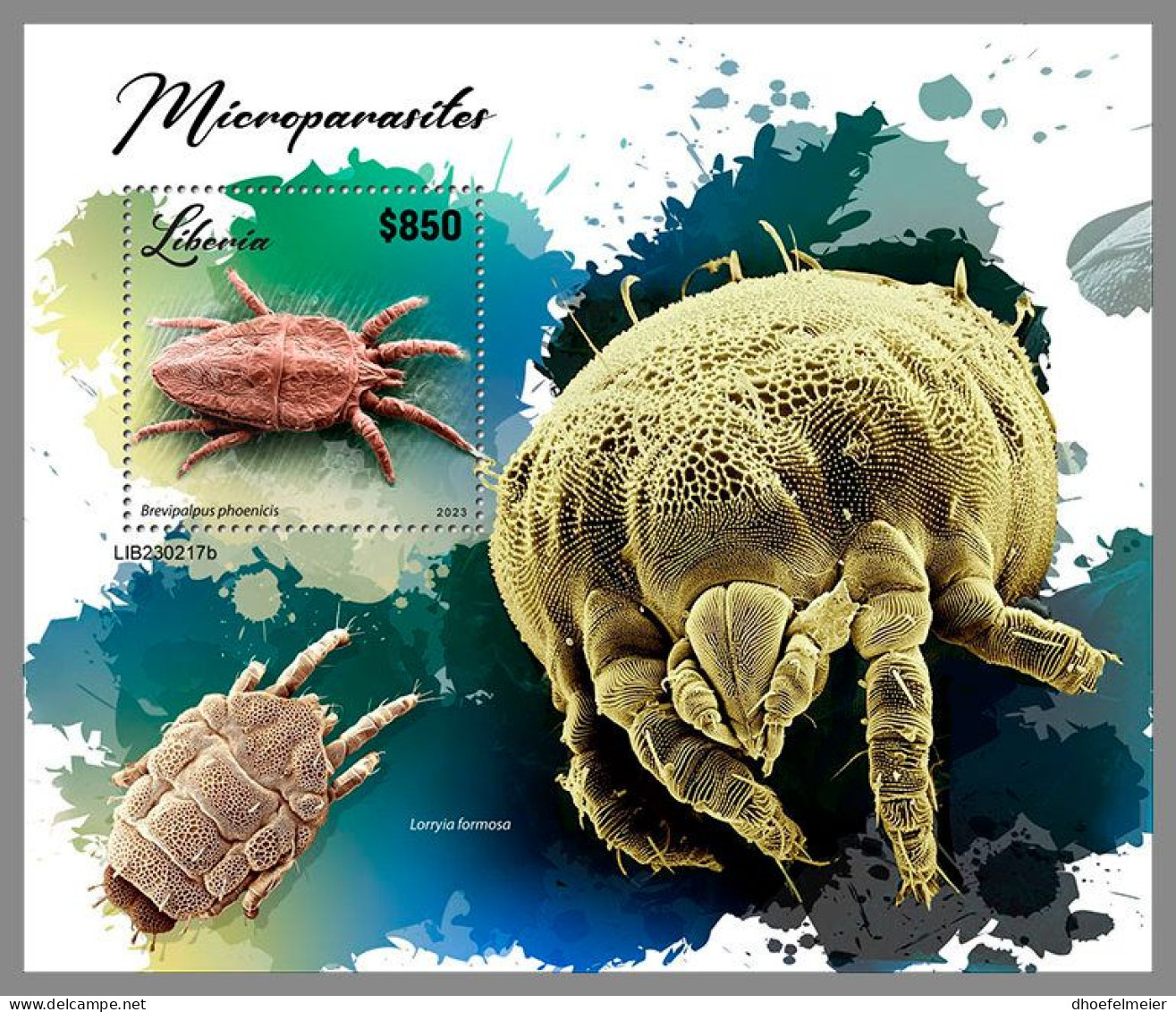 LIBERIA 2023 MNH Microparasites Mikroparasiten S/S – OFFICIAL ISSUE – DHQ2417 - Andere & Zonder Classificatie