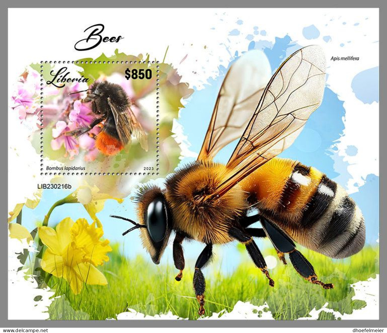 LIBERIA 2023 MNH Bees Bienen S/S – OFFICIAL ISSUE – DHQ2417 - Abeilles