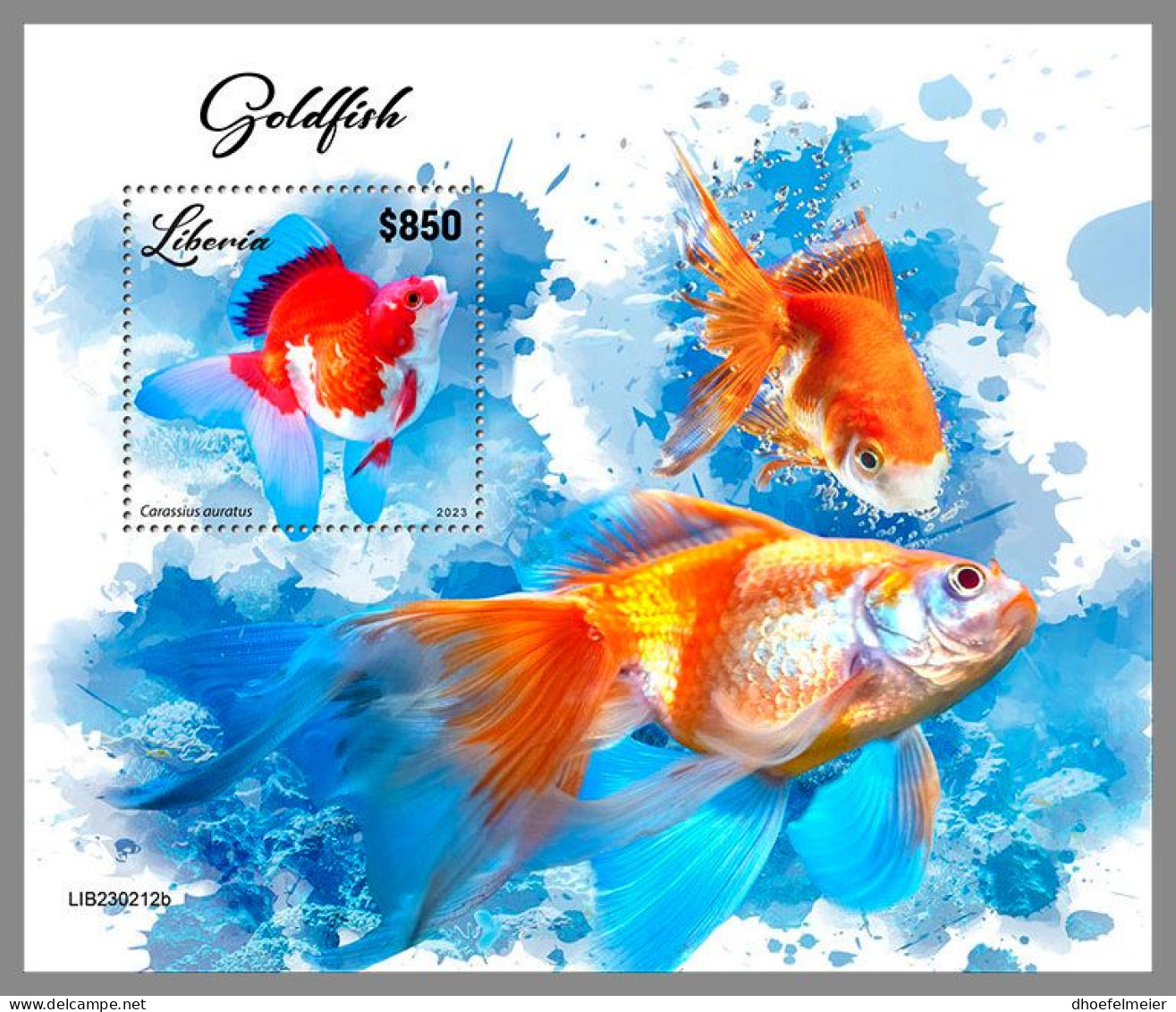 LIBERIA 2023 MNH Goldfish Goldfische S/S – OFFICIAL ISSUE – DHQ2417 - Fische