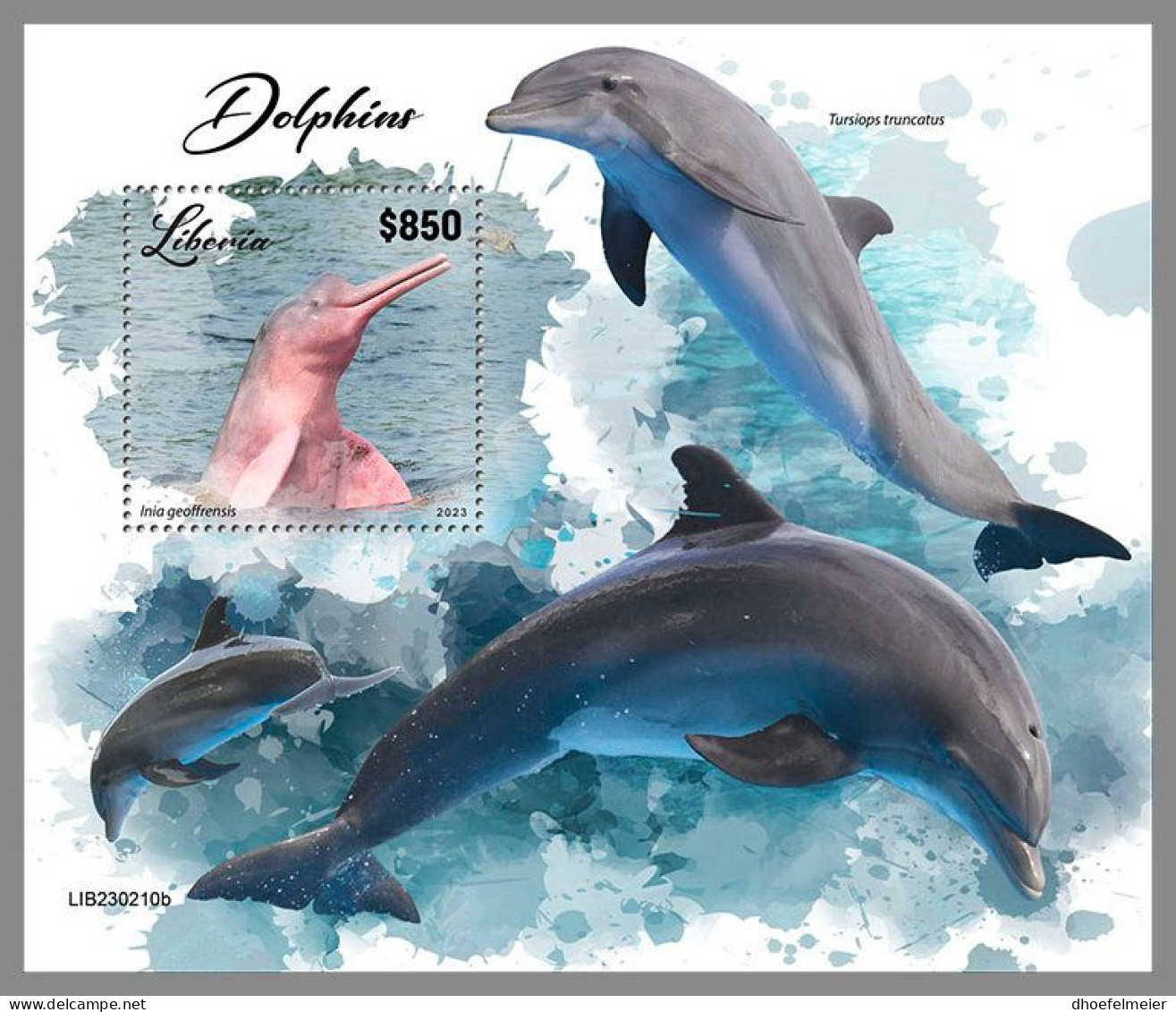 LIBERIA 2023 MNH Dolphins Delphine S/S – OFFICIAL ISSUE – DHQ2417 - Delfine