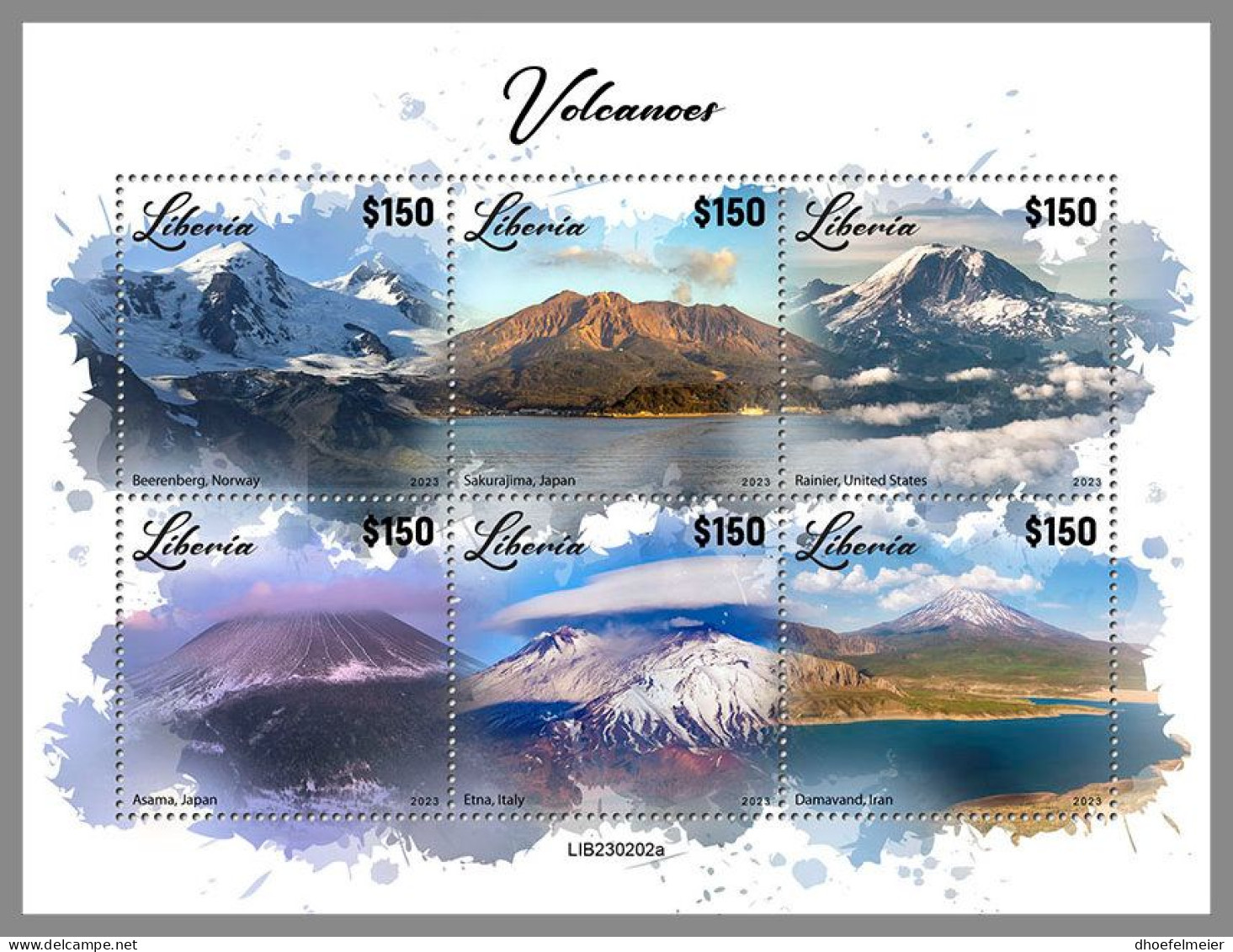 LIBERIA 2023 MNH Volvanoes Vulkane M/S – OFFICIAL ISSUE – DHQ2417 - Volcans