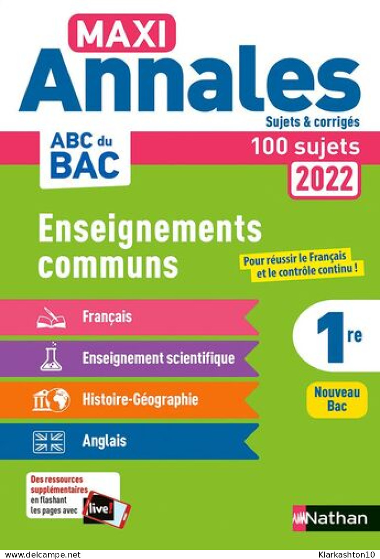 Tout En Un Maxi Annales ABC Du BAC 2022 -CC 1re-Corrige (19): Sujets & Corrigés - Autres & Non Classés