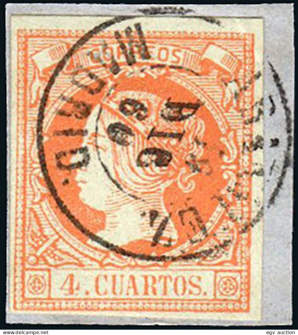 Madrid - Edi O 52 - 4 C. - Fragmento Mat Fech. Tp. II "Aranjuez" - Used Stamps