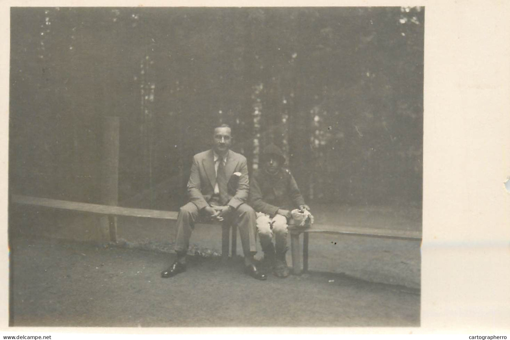 Annonymous Persons Souvenir Photo Social History Portraits & Scenes Elegant Father And Son - Fotografie