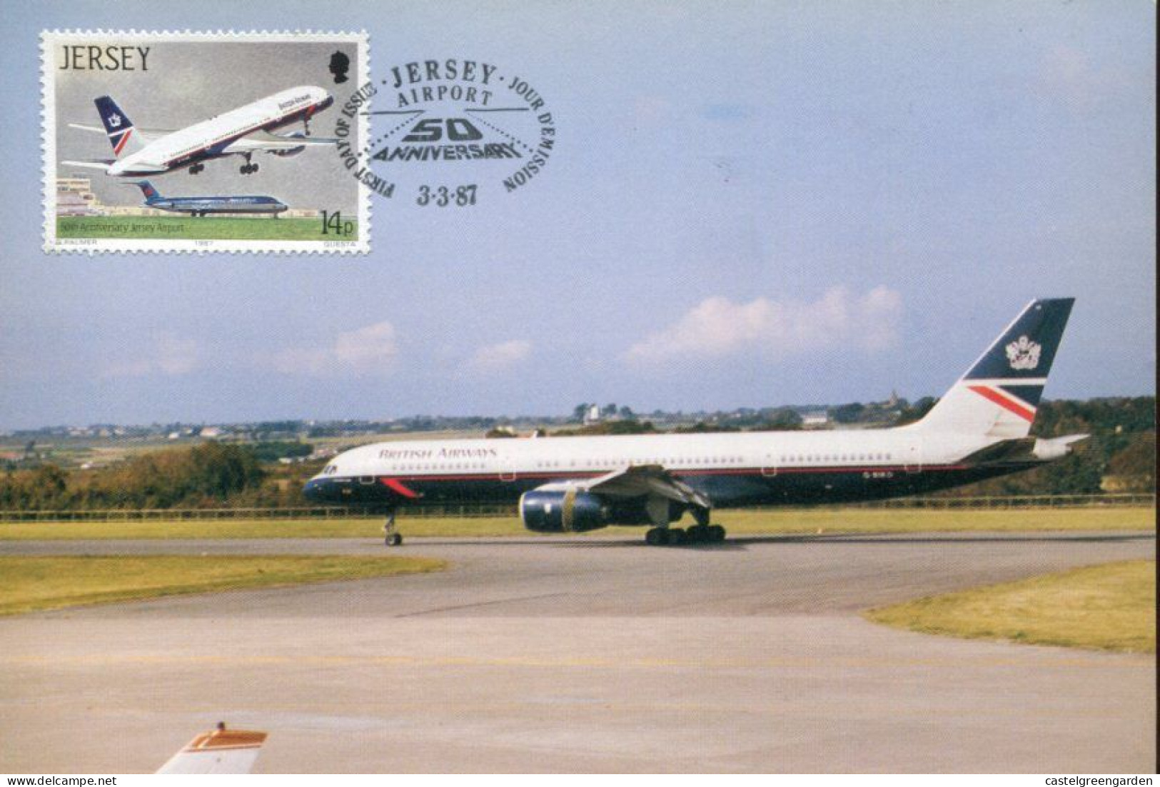 X0199 Jersey ,  Maximum 1987 Airplane, Avions Aircraft  Boeing 757 - Aerei