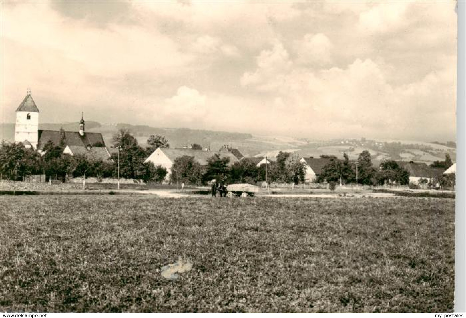 73887226 Dlouha Loucka CZ Panorama Mit Kirche  - Tchéquie