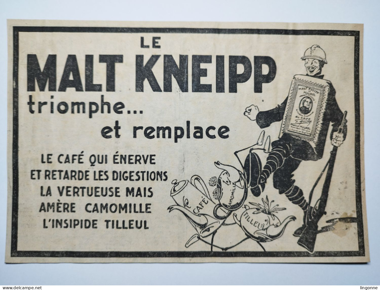 Cartonnage Publicitaire Le MALT KNEIPP Café SOLDAT 16 X 23,5 Cm Env - Reclame