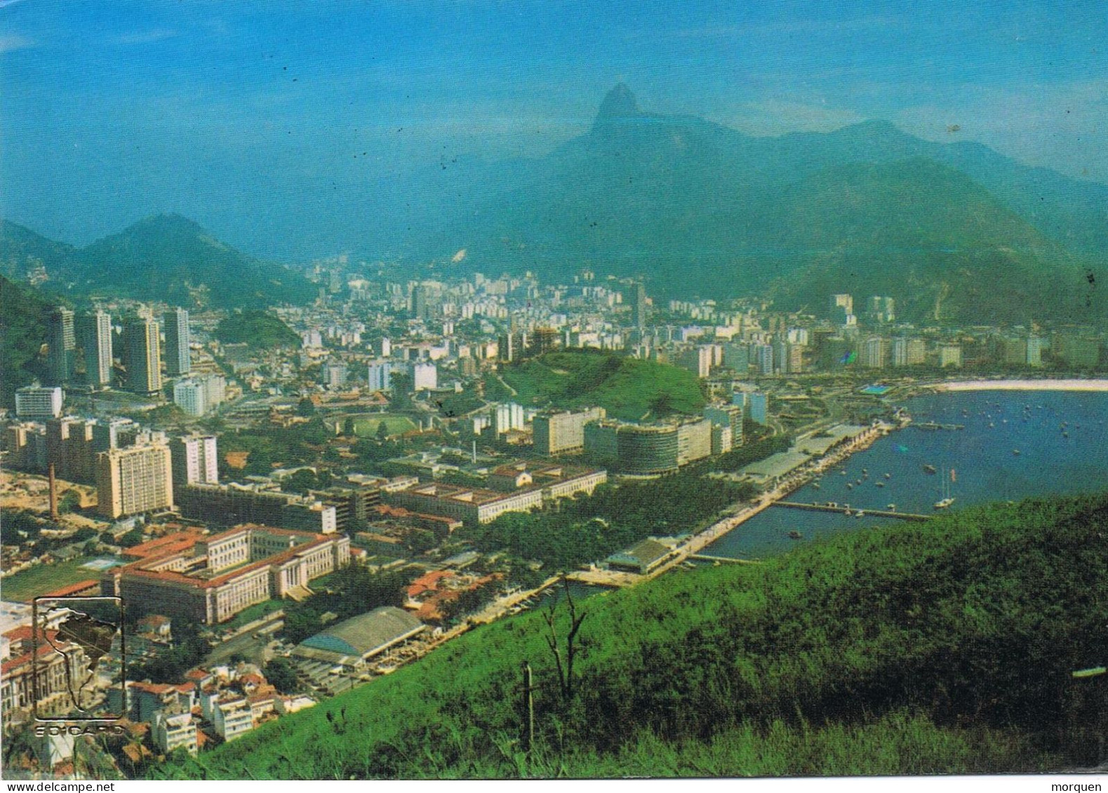 54909. Postal Aerea RIO De JANEIRO (Brasil) 1974. Fechador HOTEL NUOVO MUNDO. Vista Del Corcovado - Storia Postale