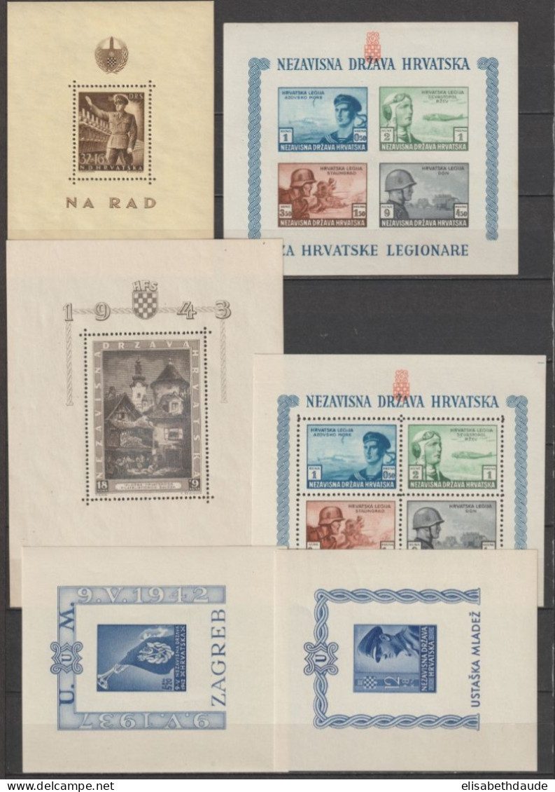 CROATIE - 1942/1944 - BLOCS YVERT N°3/7 ** MNH - Kroatien