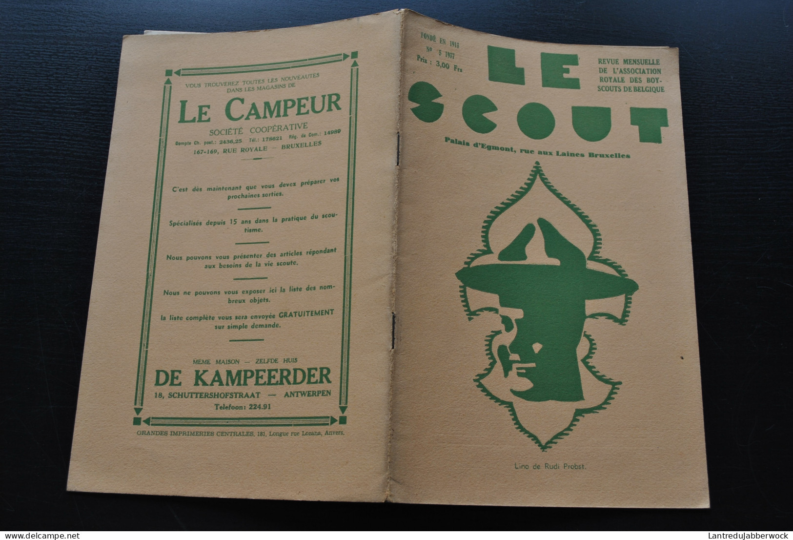 LE SCOUT Revue Mensuelle De L'Association Royale Des Boys-Scouts De Belgique N°5 1937 Lino De Rudi Probst Scoutisme RARE - 1900 - 1949