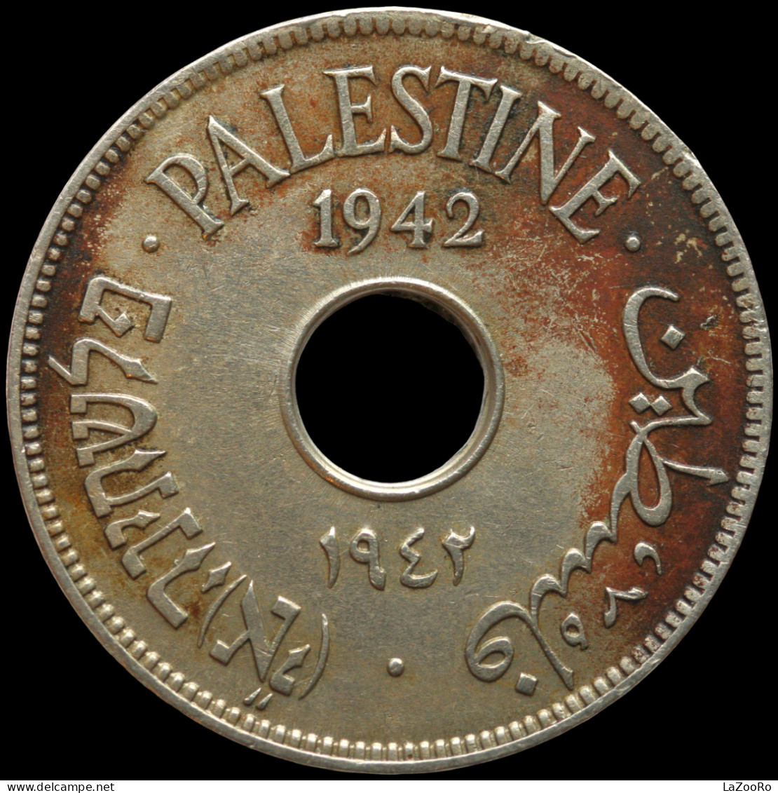 LaZooRo: Palestine 10 Mils 1942 VF - Israël