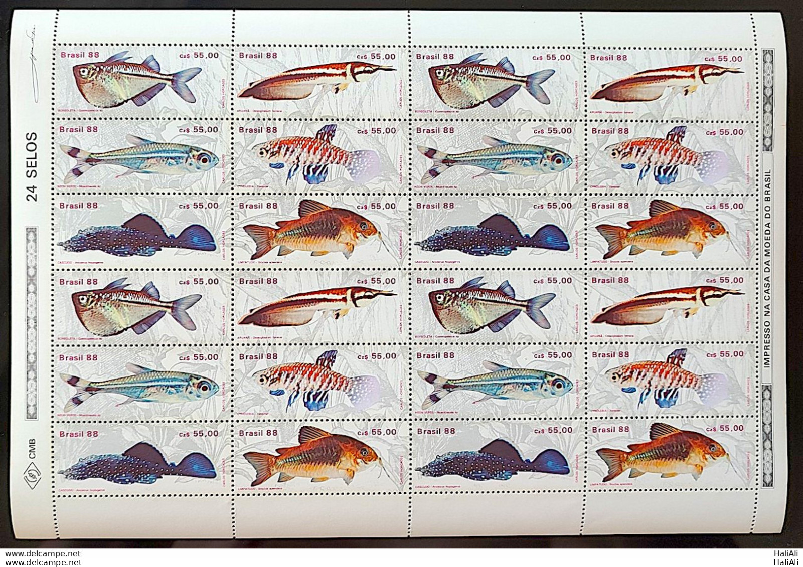 C 1608 Brazil Stamp Psychology And Aquariophilia Fish 1988 Sheet - Ungebraucht