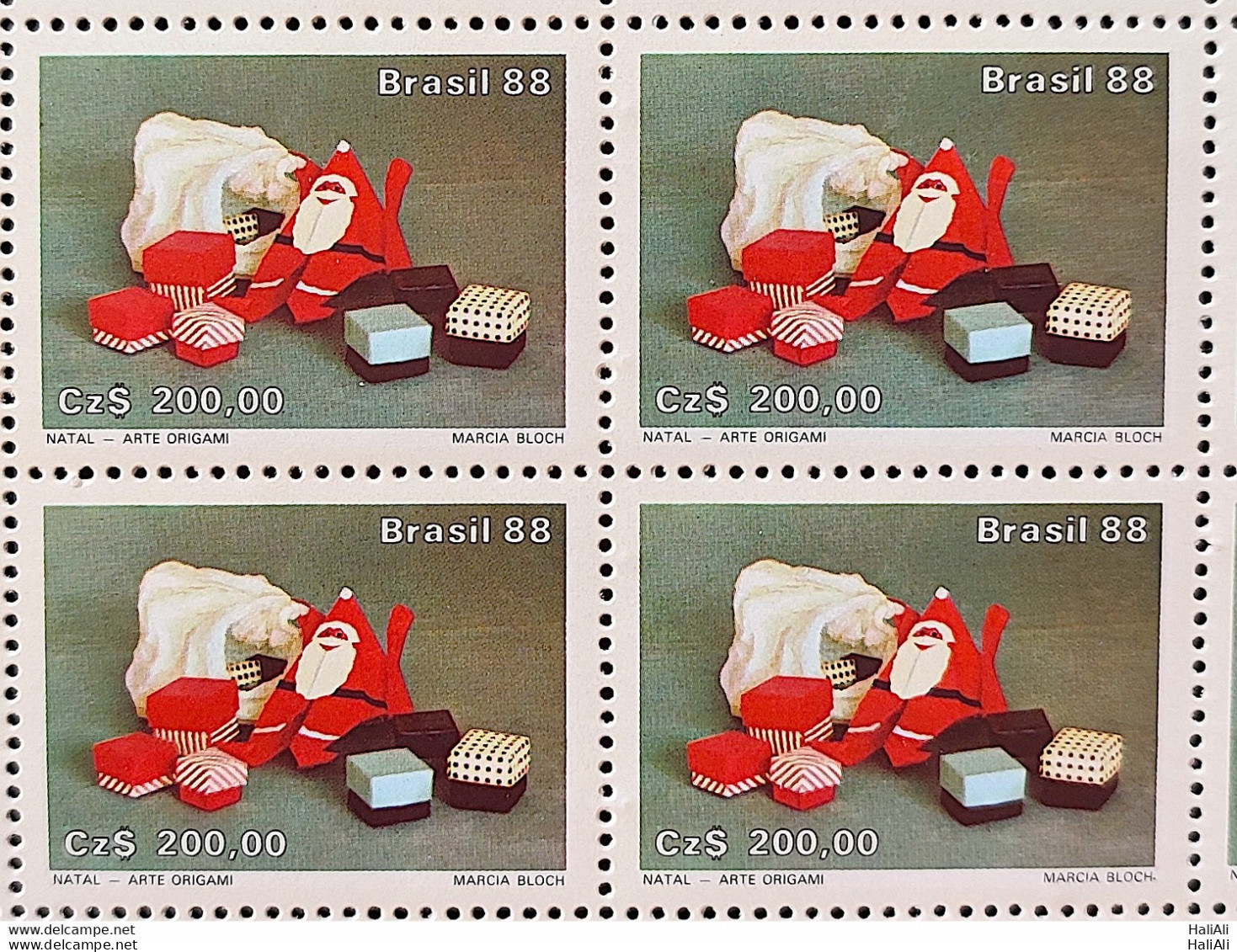 C 1605 Brazil Stamp Christmas Religion Santa Claus 1988 Block Of 4 - Ungebraucht