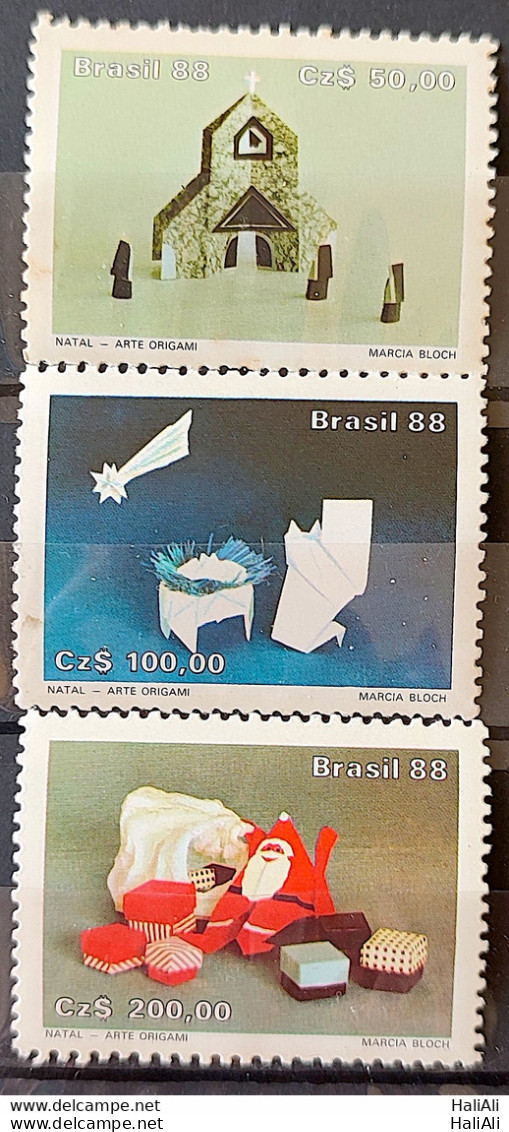 C 1603 Brazil Stamp Christmas Religion Church Jesus Santa Claus 1988 Complete Series 2 - Neufs