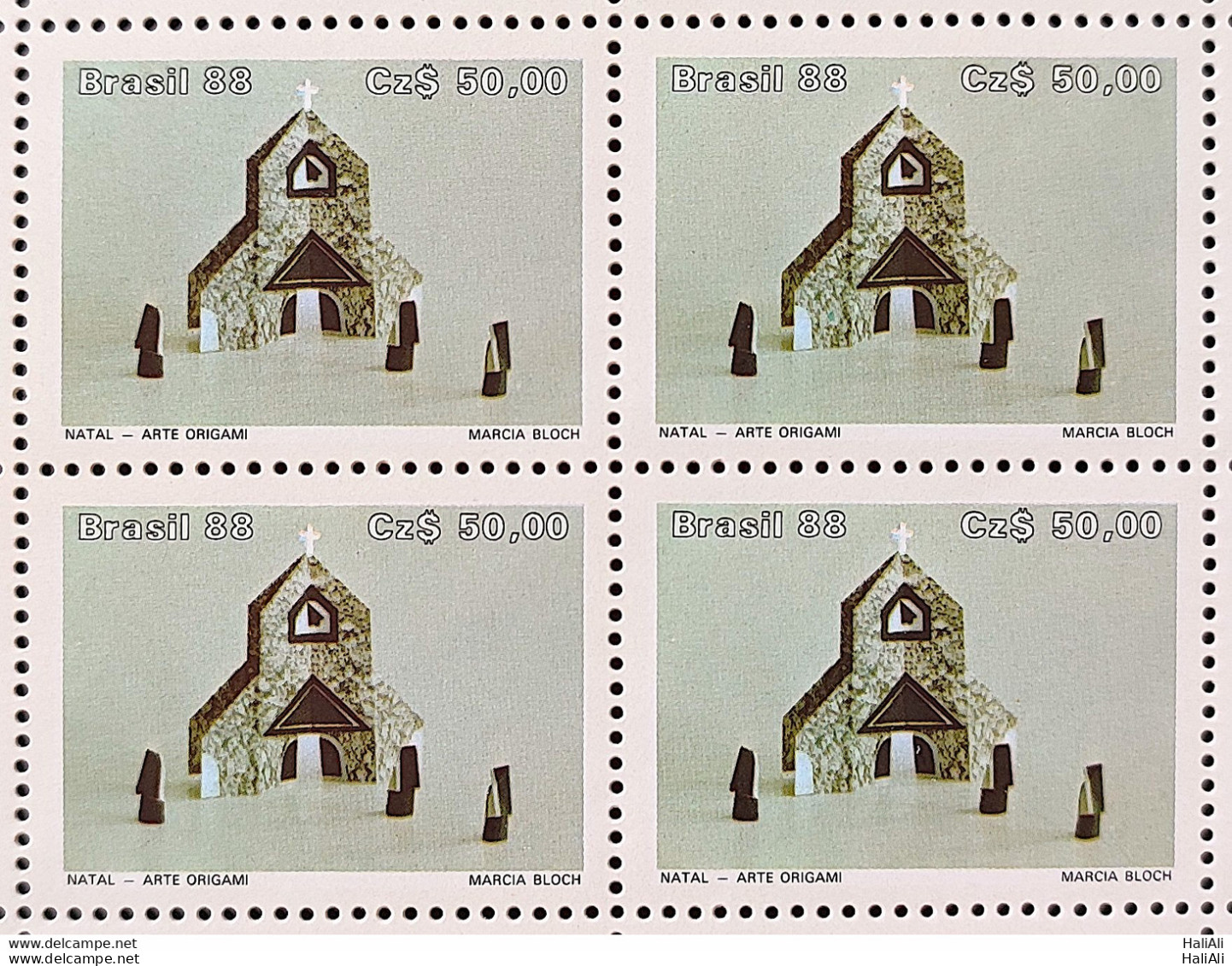 C 1603 Brazil Stamp Christmas Religion Church 1988 Block Of 4 2 - Neufs
