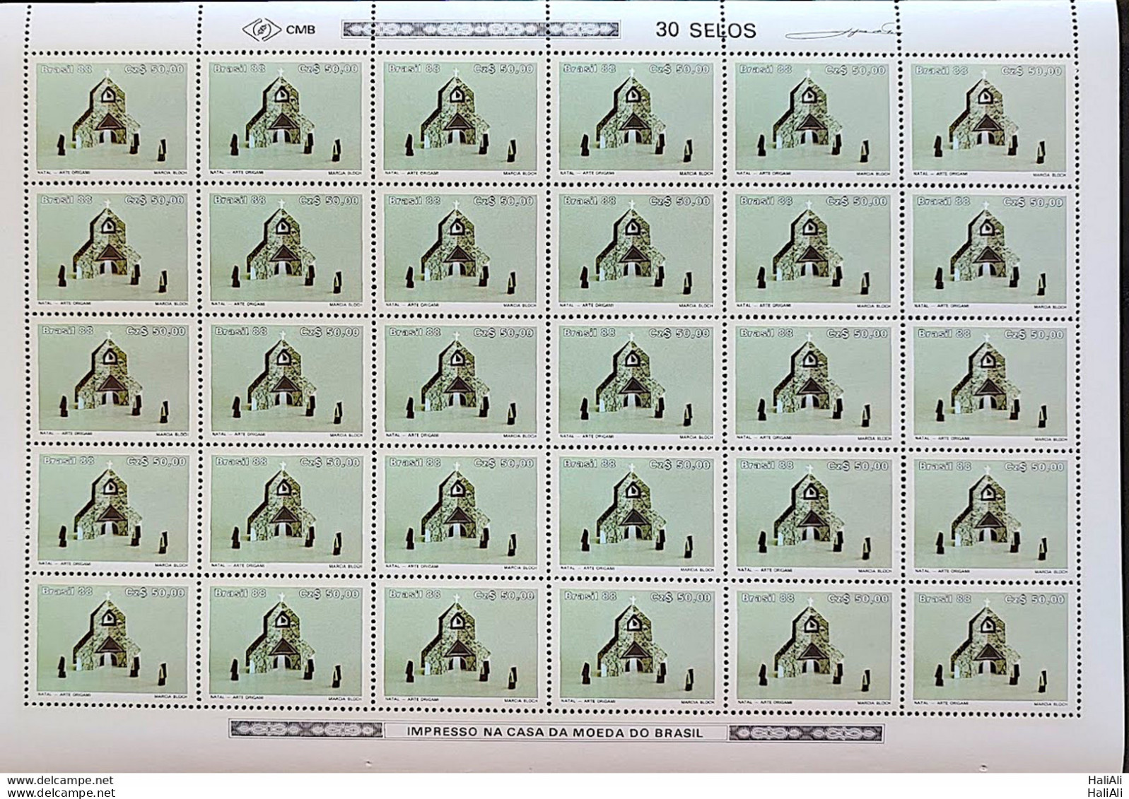 C 1603 Brazil Stamp Christmas Religion Church 1988 Sheet - Neufs
