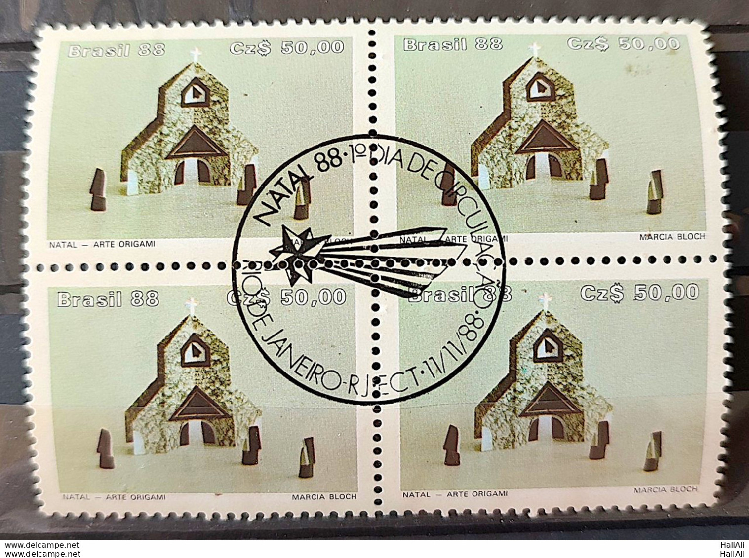 C 1603 Brazil Stamp Christmas Religion Church 1988 Block Of 4 Cbc Rj - Neufs