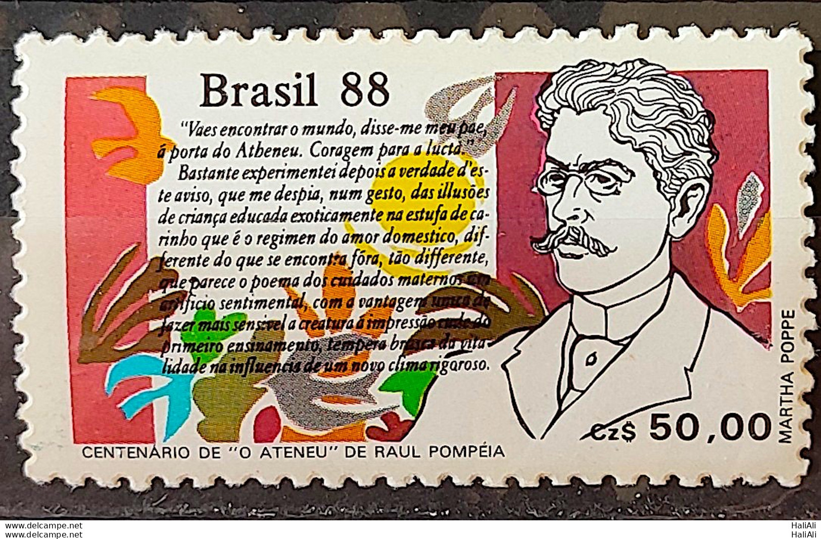 C 1601 Brazil Stamp Book Day Literature The Ateneu Raul Pompeii 1988 - Ungebraucht