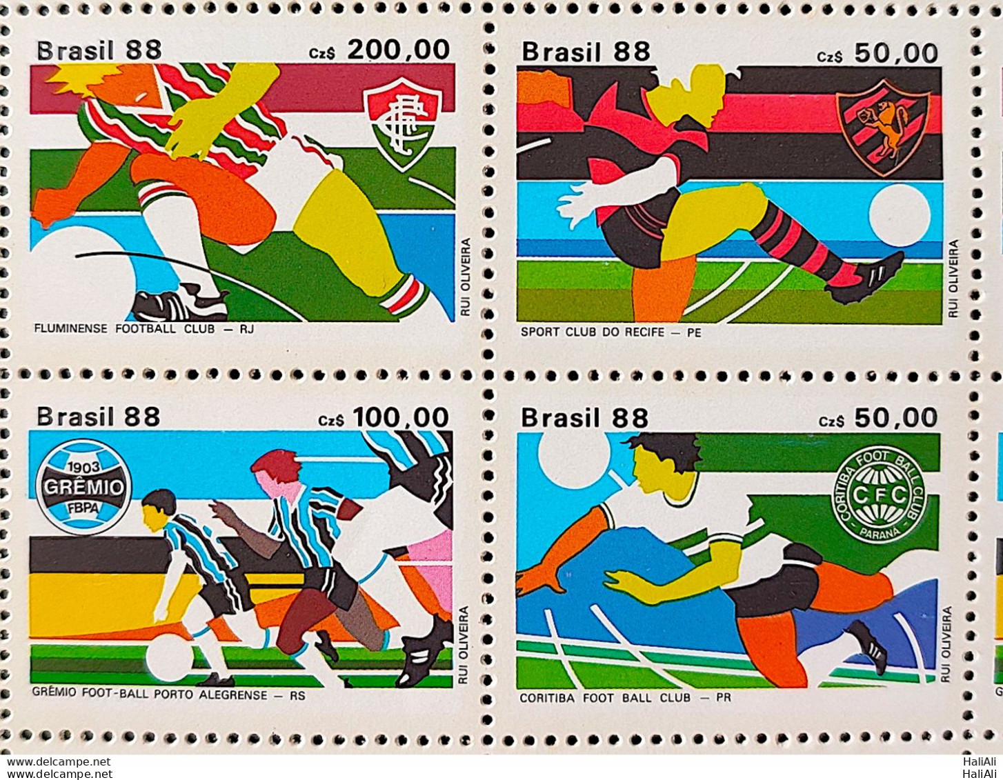 C 1596 Brazil Stamp Sport Clubs Sport Recife Coritiba Gremio Fluminense 1988 Complete Series - Ungebraucht