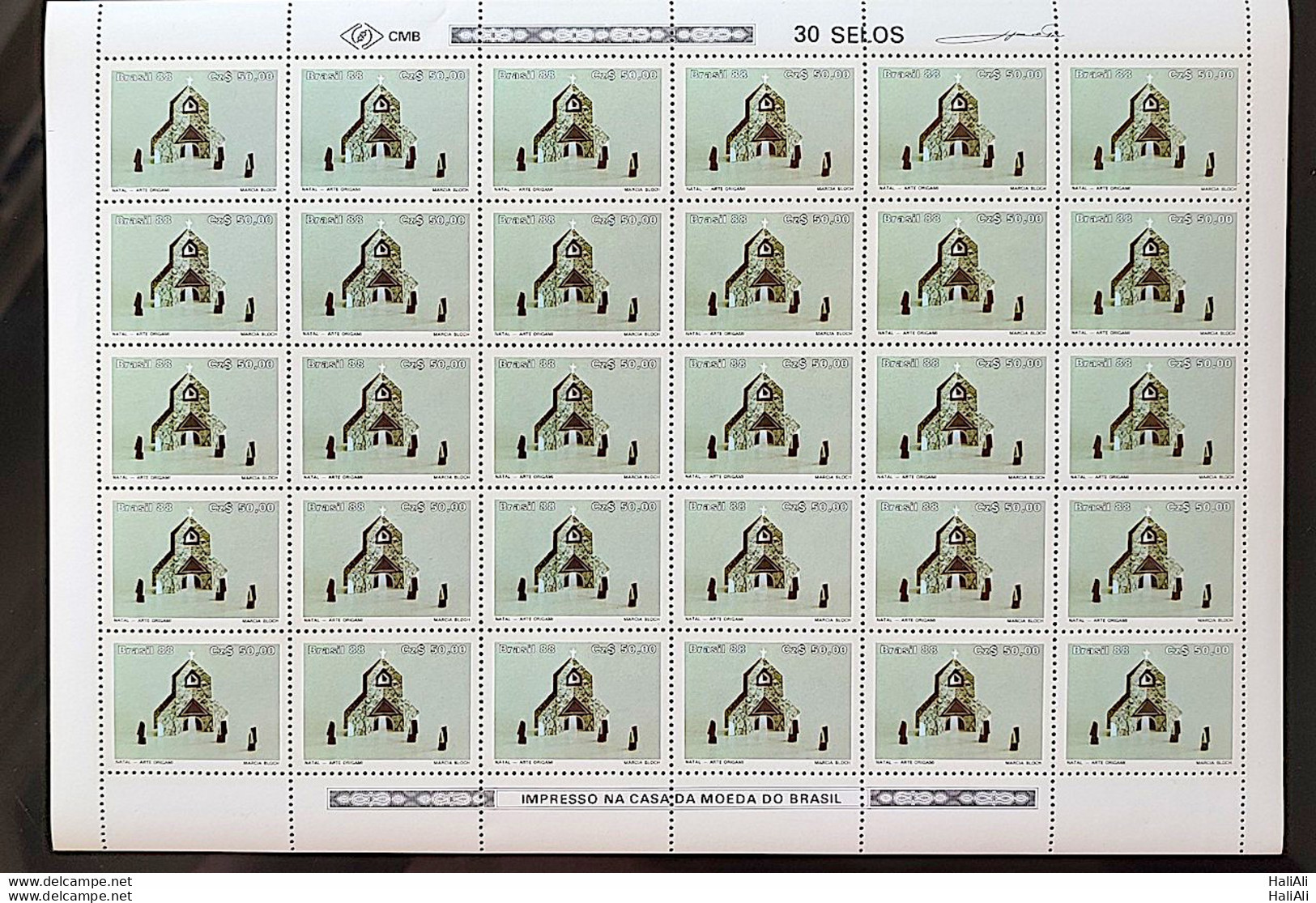 C 1603 Brazil Stamp Christmas Religion Church Jesus Santa Claus 1988 Sheet Complete Series - Ungebraucht