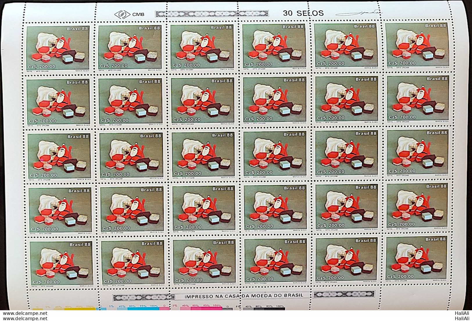 C 1603 Brazil Stamp Christmas Religion Church Jesus Santa Claus 1988 Sheet Complete Series - Ungebraucht