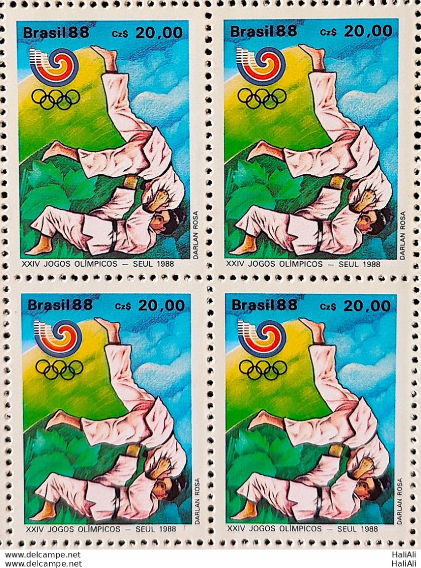 C 1590 Brazil Stamp Seoul Korea Olympics From South Judo 1988 Block Of 4 - Unused Stamps