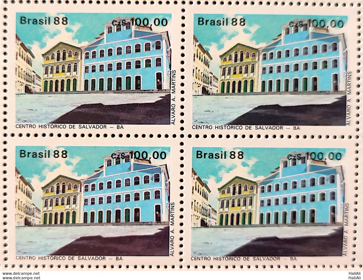 C 1587 Brazil Stamp Lubrapex Portugal Salvador Bahia 1988 Block Of 4 - Ongebruikt