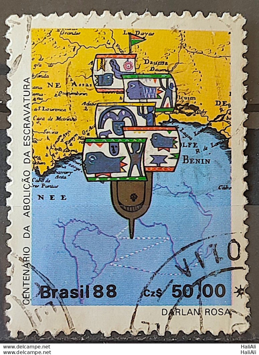 C 1584 Brazil Stamp 100 Years Abolition Of Slavery Ship Ship 1988 Circulated 8 - Oblitérés