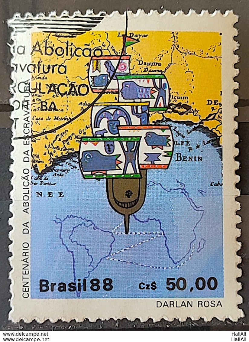 C 1584 Brazil Stamp 100 Years Abolition Of Slavery Ship Ship 1988 Circulated 9 - Gebruikt