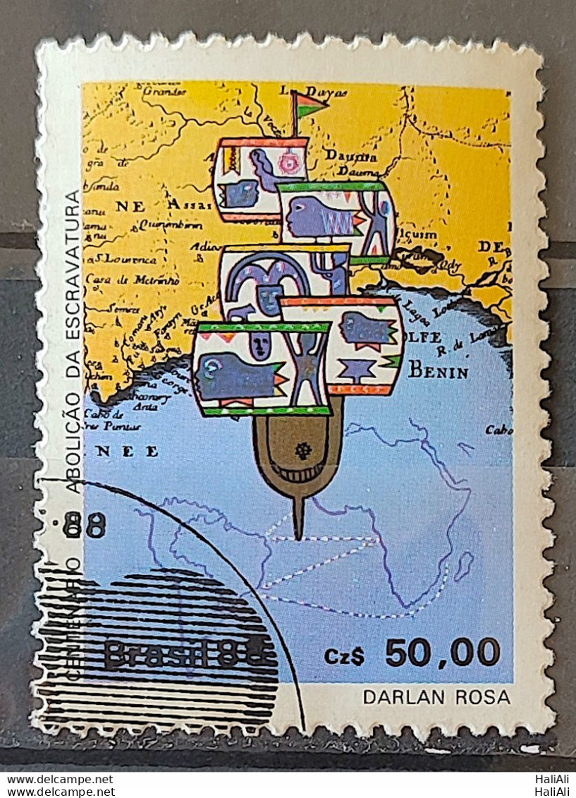 C 1584 Brazil Stamp 100 Years Abolition Of Slavery Ship Ship 1988 Circulated 5 - Oblitérés