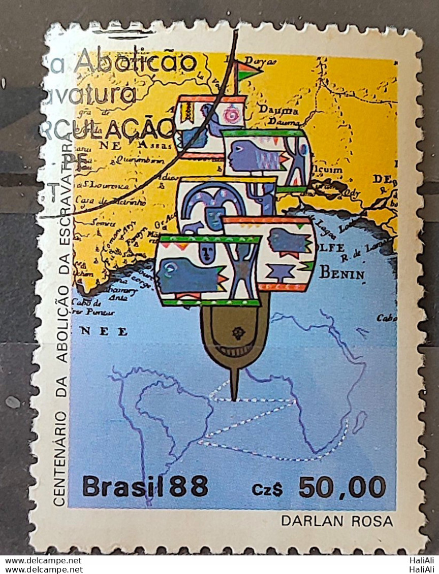 C 1584 Brazil Stamp 100 Years Abolition Of Slavery Ship Ship 1988 Circulated 6 - Usados