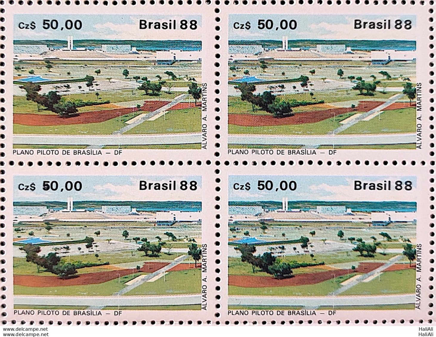 C 1586 Brazil Stamp Lubrapex Portugal Brasilia 1988 Block Of 4 - Ongebruikt