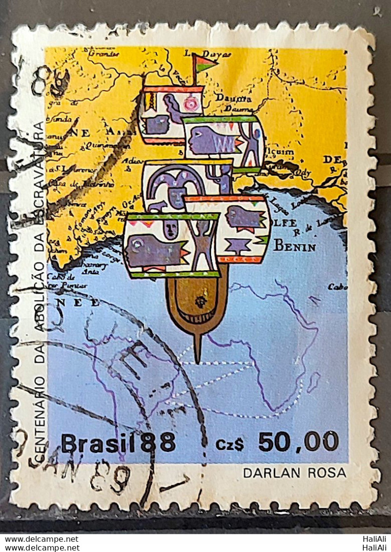 C 1584 Brazil Stamp 100 Years Abolition Of Slavery Ship Ship 1988 Circulated 4 - Gebruikt