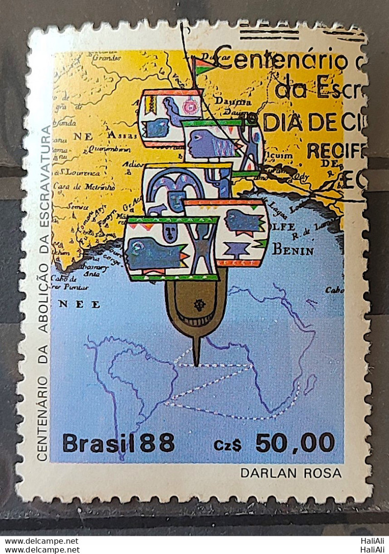 C 1584 Brazil Stamp 100 Years Abolition Of Slavery Ship Ship 1988 Circulated 3 - Oblitérés