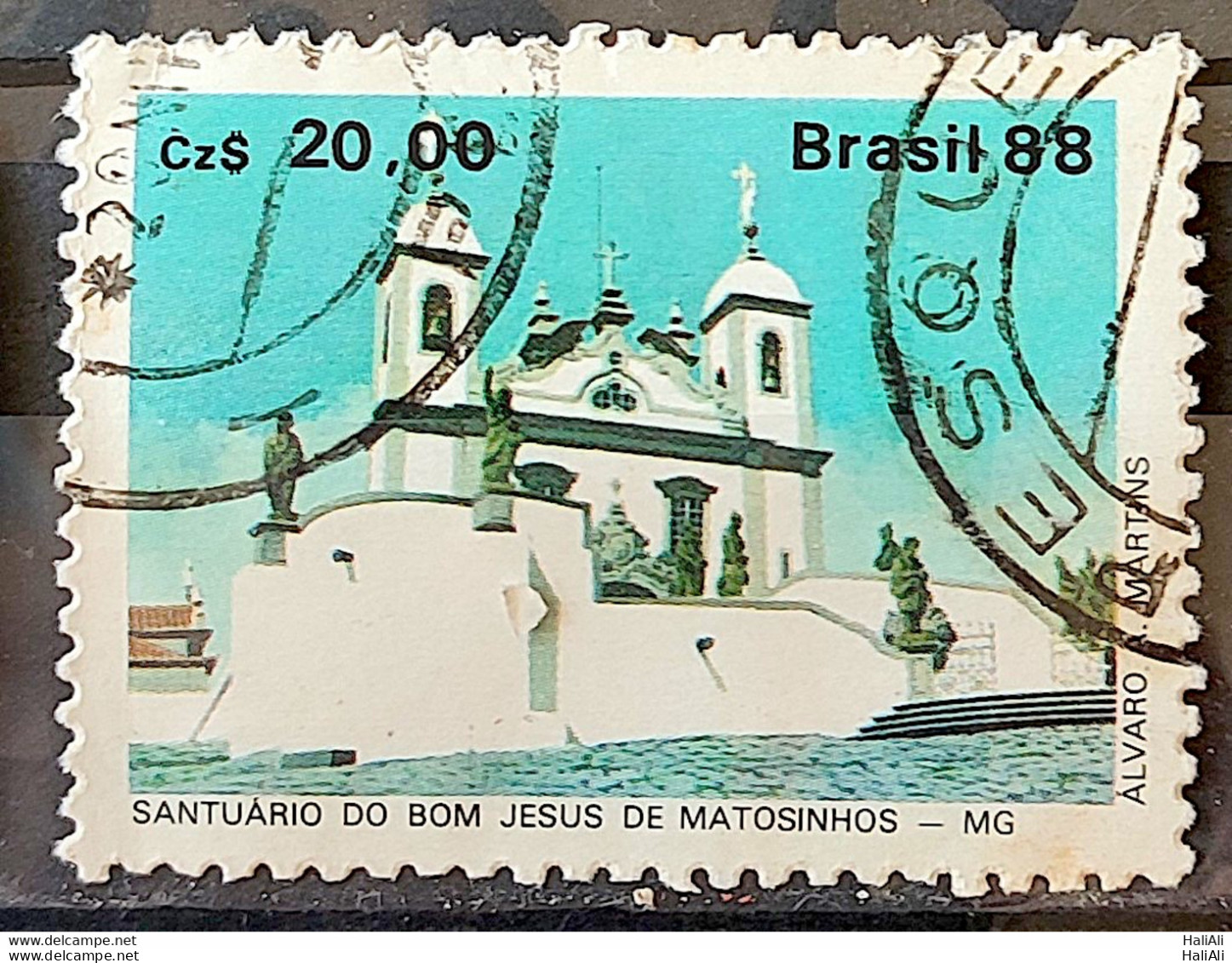 C 1585 Brazil Stamp Lubrapex Portugal Church 1988 Circulated 2 - Oblitérés