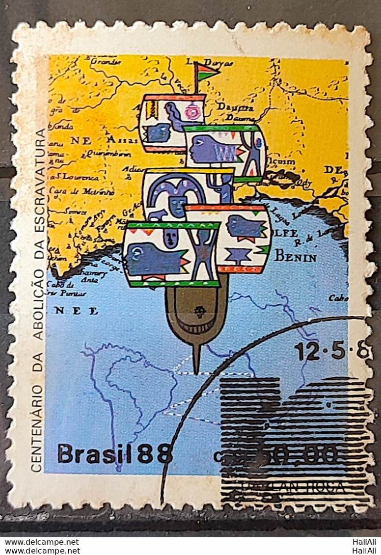 C 1584 Brazil Stamp 100 Years Abolition Of Slavery Ship Ship 1988 Circulated 13 - Gebruikt