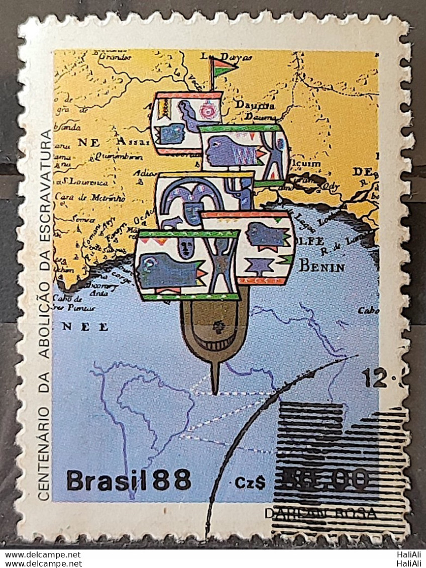 C 1584 Brazil Stamp 100 Years Abolition Of Slavery Ship Ship 1988 Circulated 12 - Gebruikt