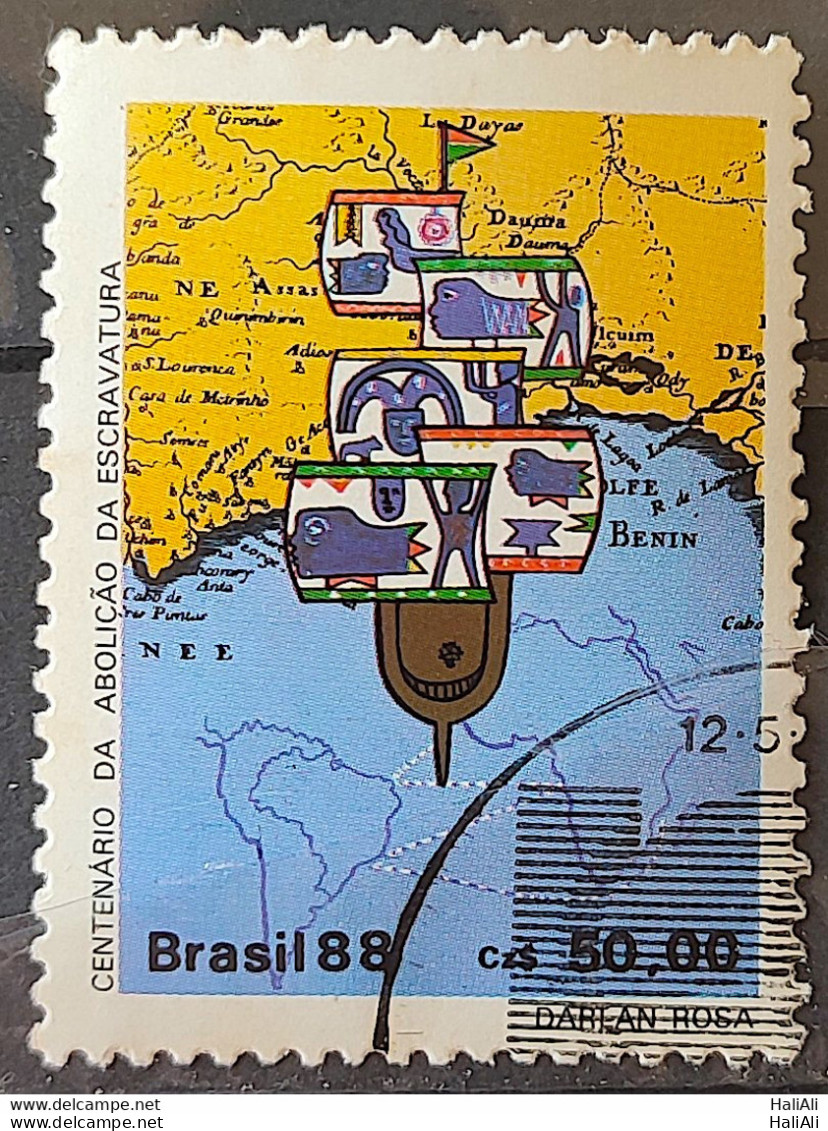 C 1584 Brazil Stamp 100 Years Abolition Of Slavery Ship Ship 1988 Circulated 11 - Oblitérés