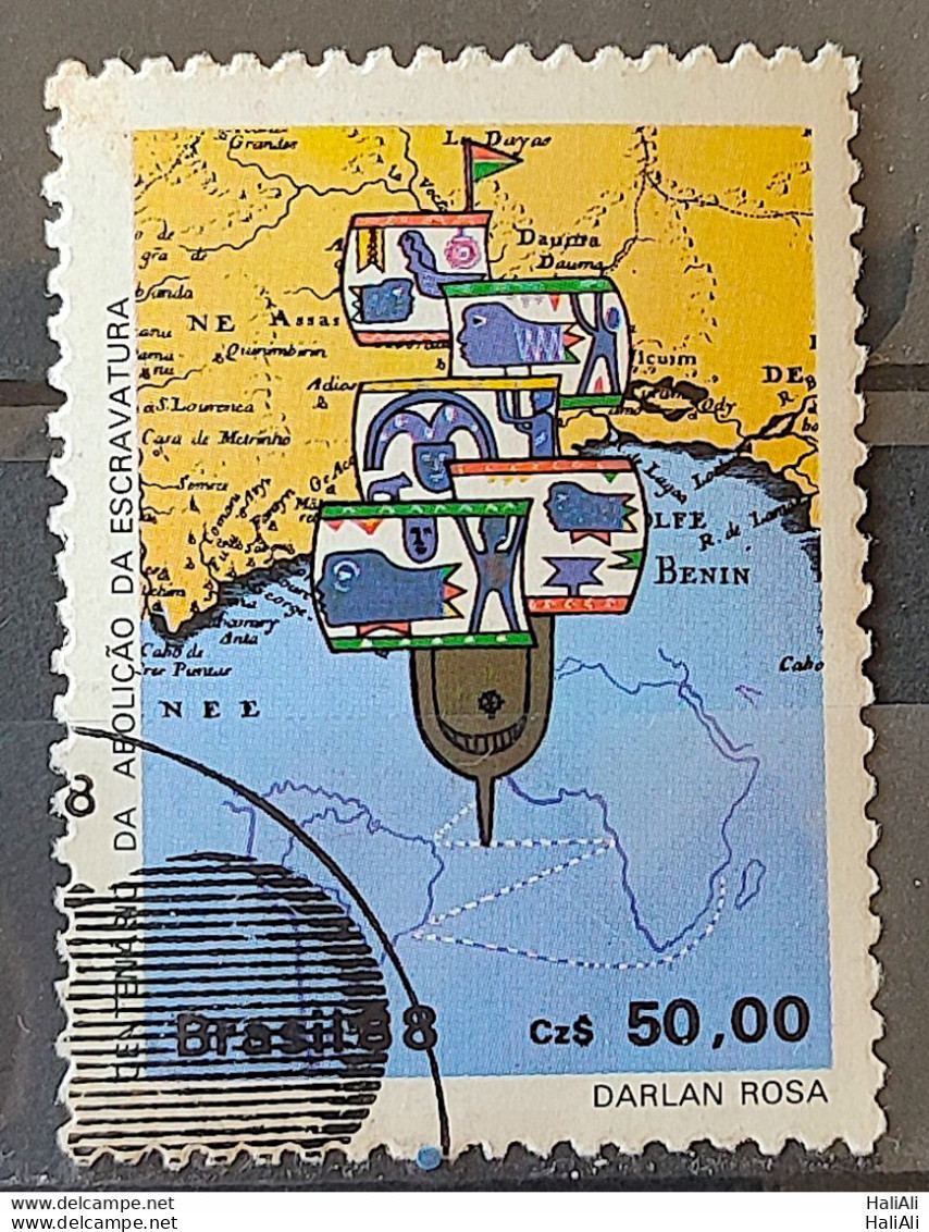 C 1584 Brazil Stamp 100 Years Abolition Of Slavery Ship Ship 1988 Circulated 10 - Oblitérés