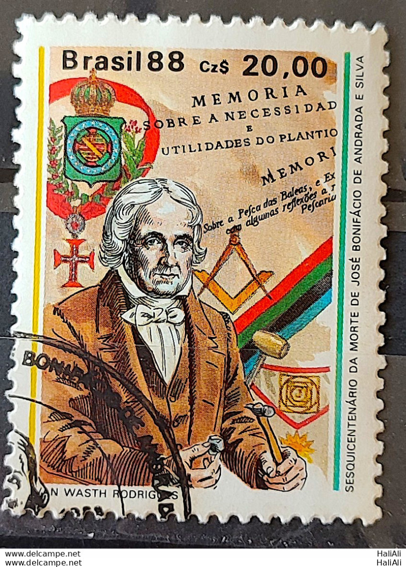C 1582 Brazil Stamp 150 Years Jose Bonifacio Maconry History Brash 1988 Circulated 4 - Usados