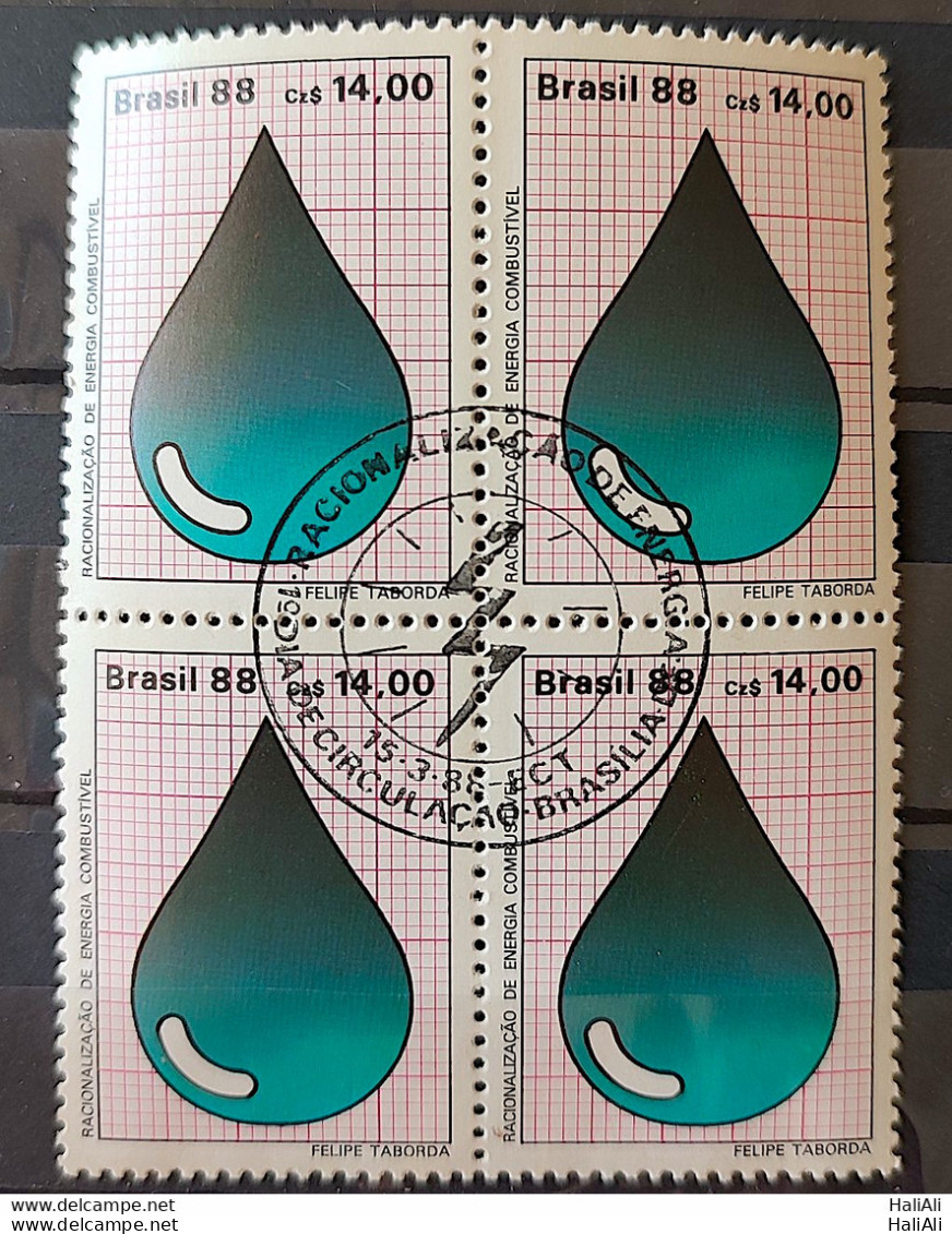 C 1579 Brazil Stamp Rationalization Of Petroleum Energy 1988 Block Of 4 Cbc Brasilia - Neufs