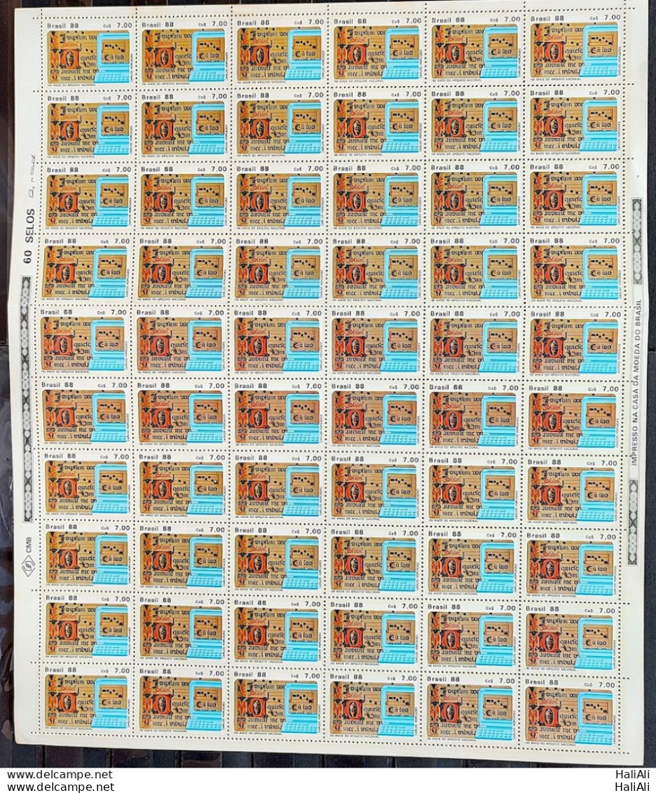 C 1576 Brazil Stamp 150 Years Of The National Archives Literature 1988 Sheet - Nuevos