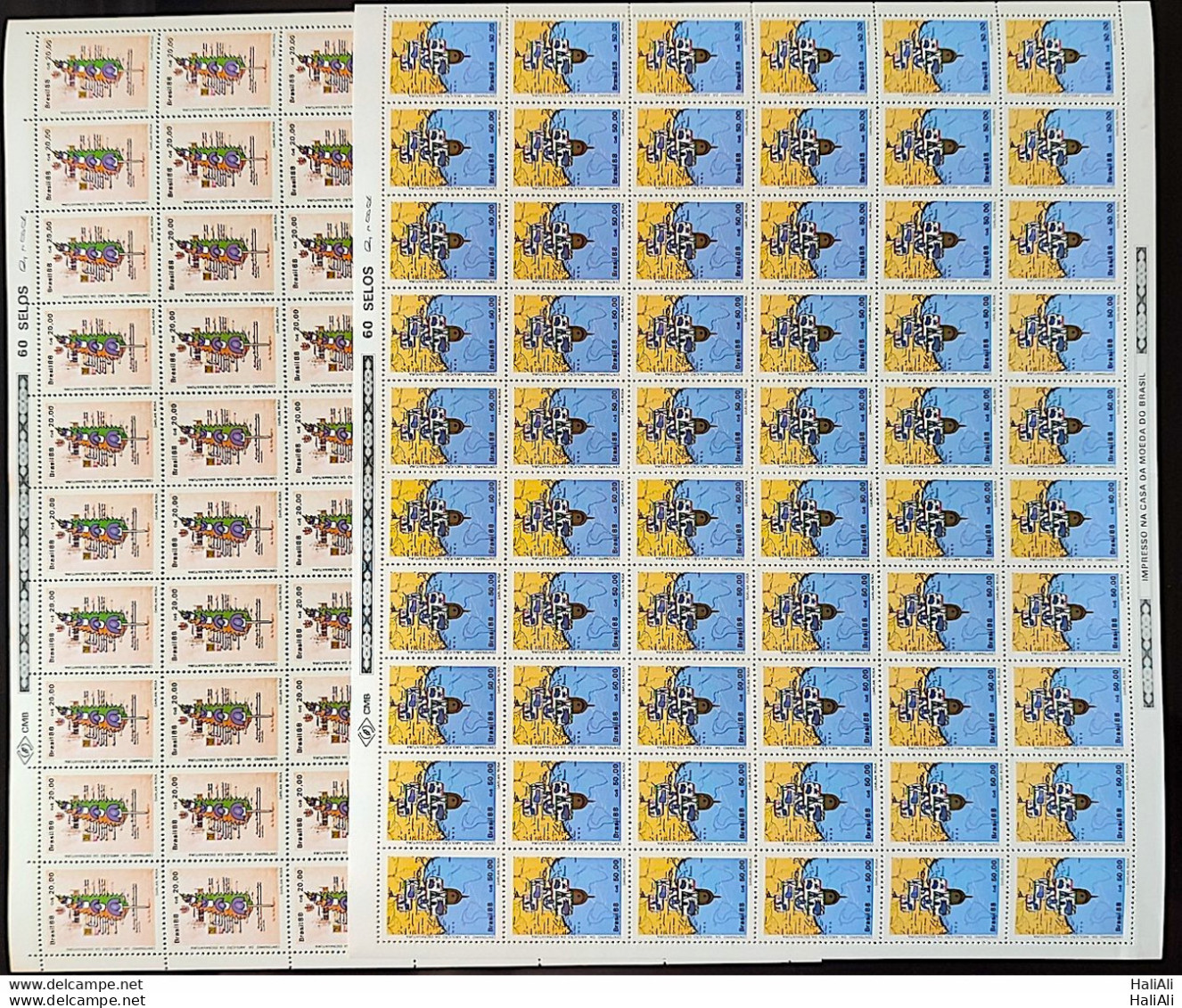 C 1583 Brazil Stamp 100 Years Abolition Of Slavery Law Aurea Ship Slave 1988 Sheet Complete Series - Ungebraucht