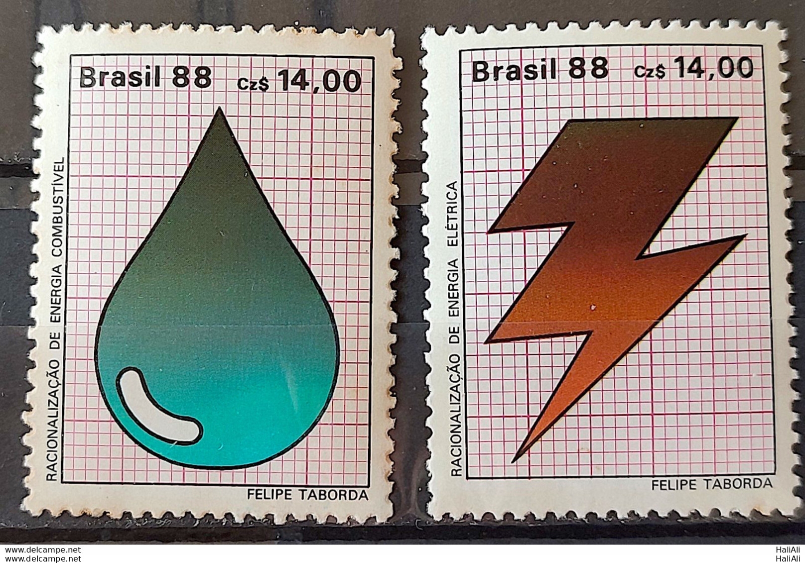 C 1579 Brazil Stamp Rationalization Of Petroleum Energy Electricity 1988 Complete Series 2 - Nuevos