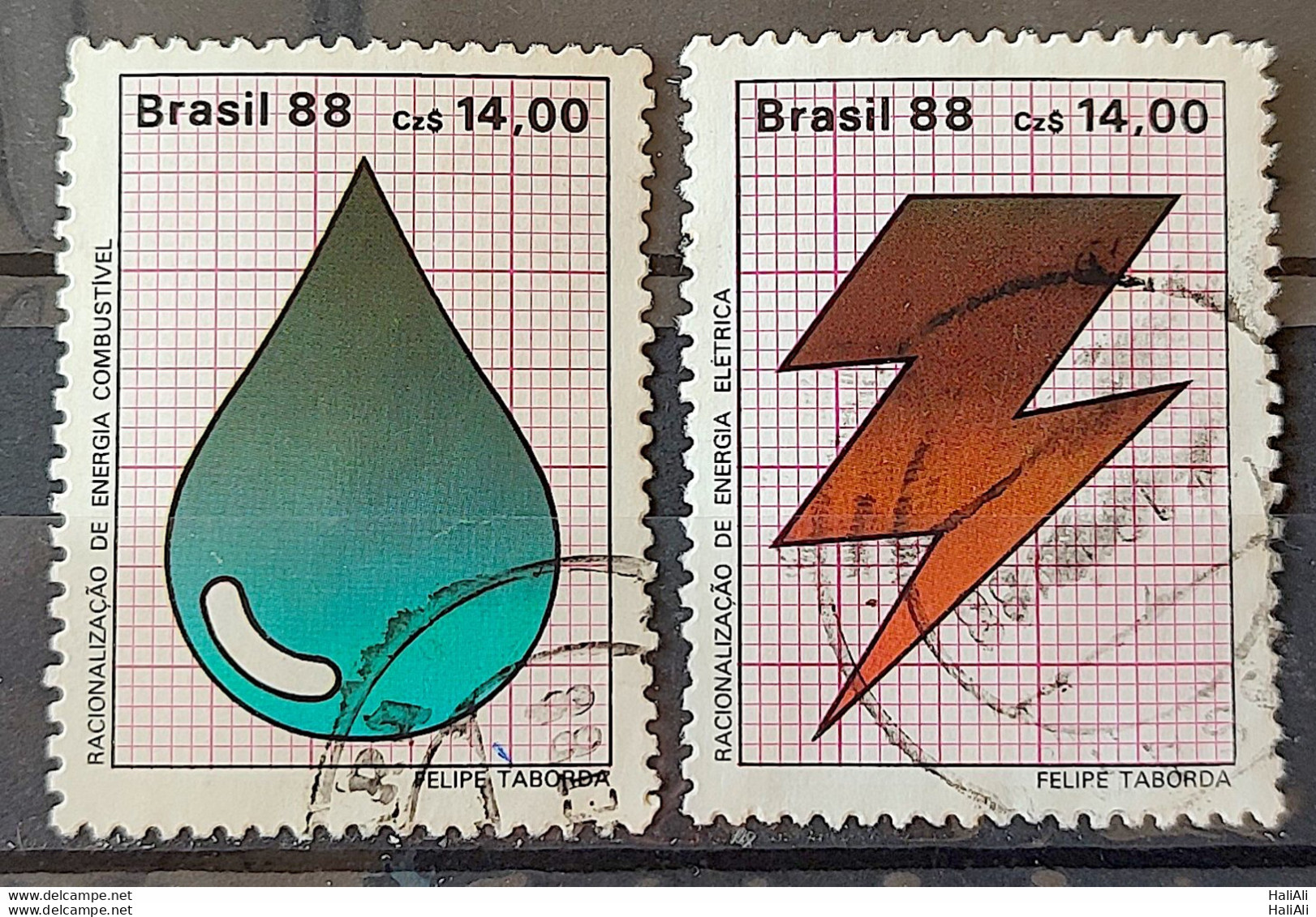 C 1579 Brazil Stamp Rationalization Of Petroleum Energy Electricity 1988 Complete Series Circulated 1 - Gebruikt