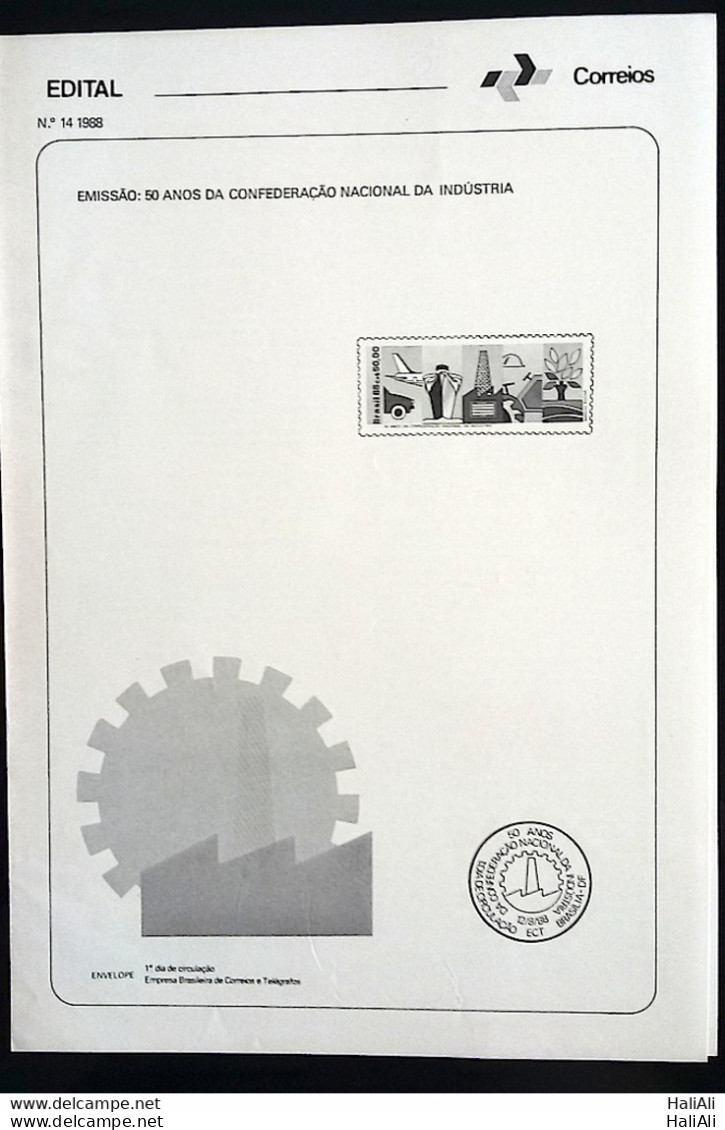 Brochure Brazil Edital 1988 14 National Confederation Industry Ship Plane Car Without Stamp - Lettres & Documents