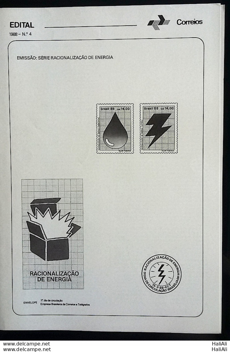 Brochure Brazil Edital 1988 04 Energy Rationalization Without Stamp - Cartas & Documentos