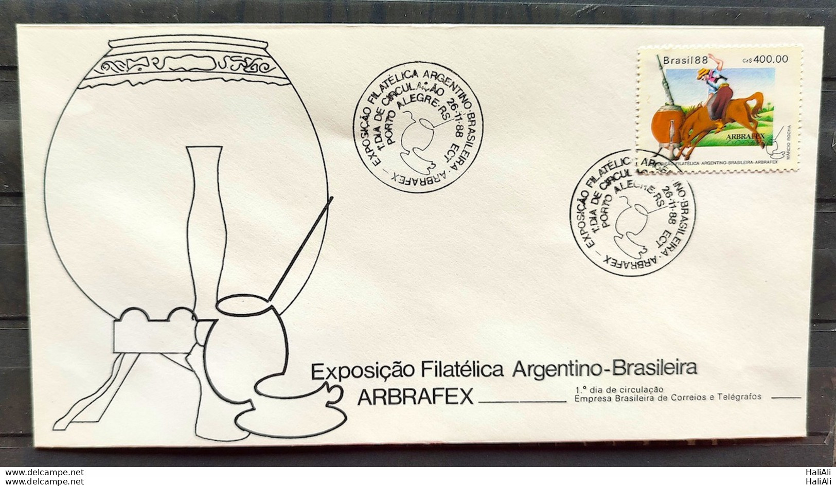 Brazil Envelope FDC 457 1988 Arbrifex Horse Philatelia Chimarrao Cbc Rs - FDC